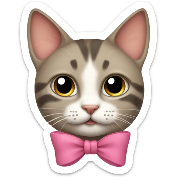 Cat with bow sticker