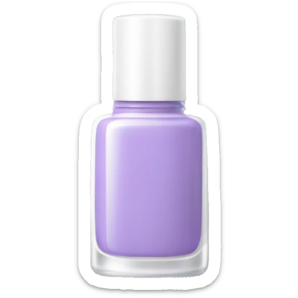 Light purple bottle of nail polish with cute white lid sticker