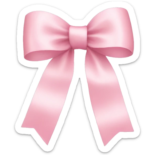 light pink ribbon bow sticker