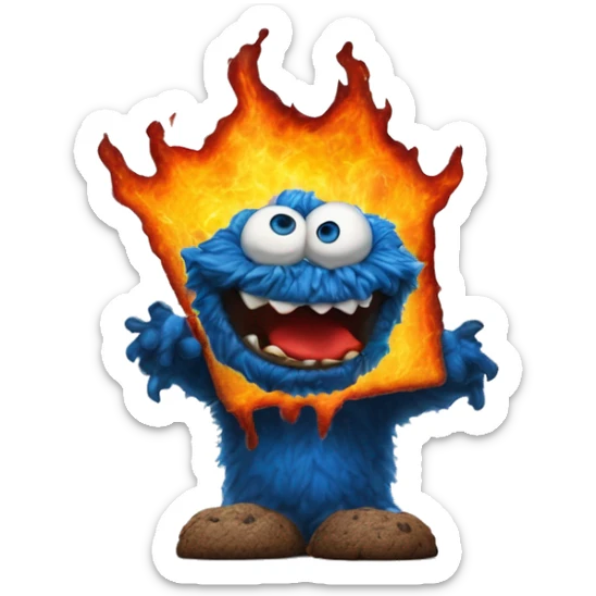 Molten Monster: The Hungry Inferno

Cookie Monster Disney Villain: The Hungry Inferno A hunger-driven, ravenous villain with an endless appetite, The Hungry Inferno devours everything, leaving fiery trails and blazing through all barriers. sticker
