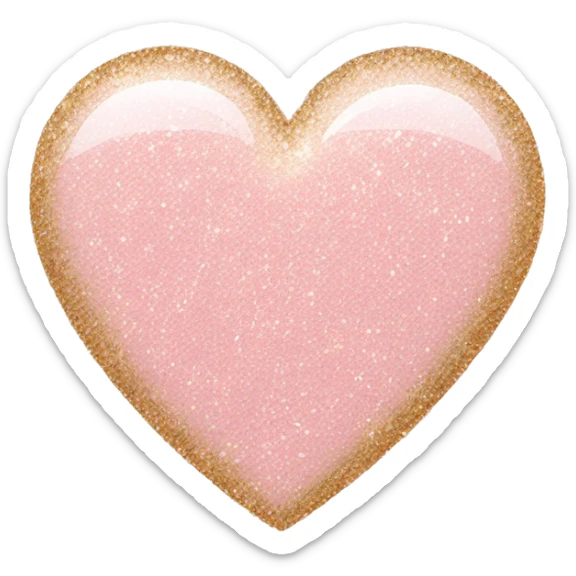 Blush pink glitter heart sticker