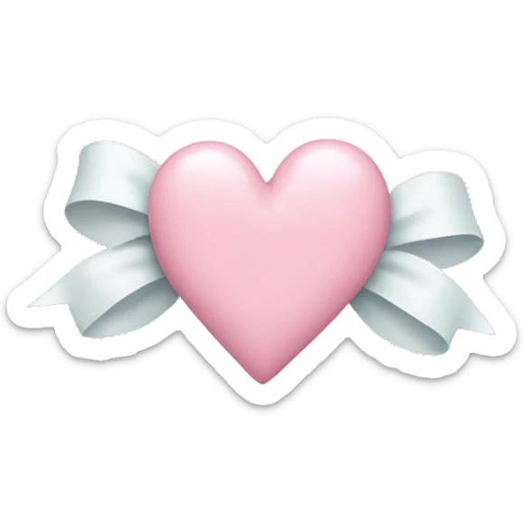 Pastel pink heart with white bow sticker