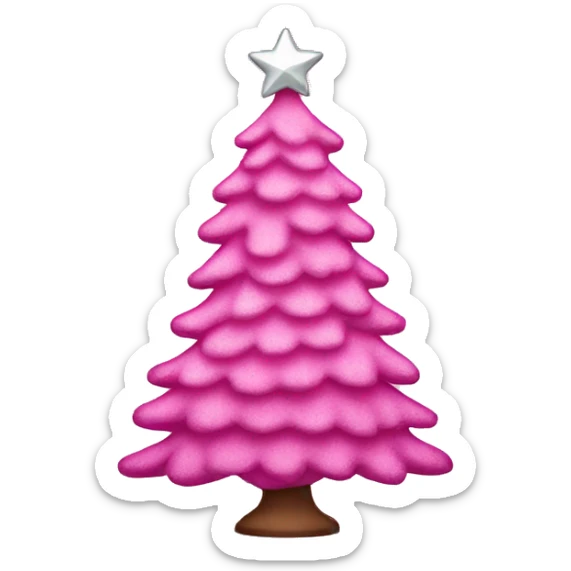 pink christmas tree sticker