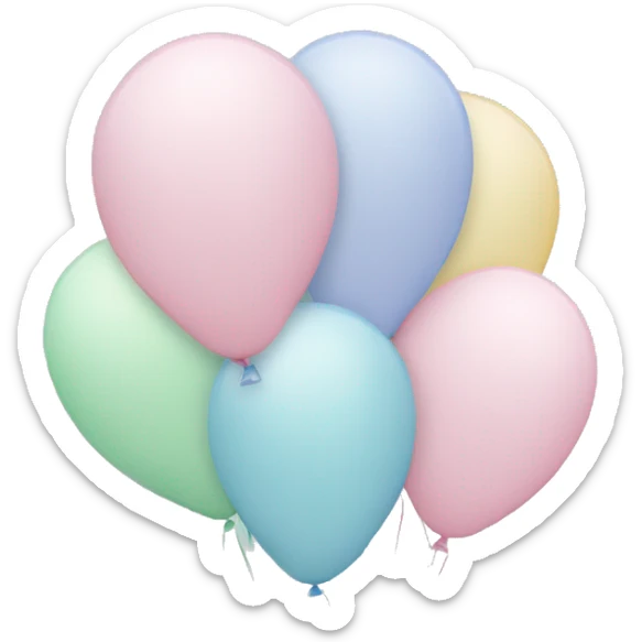 Pale Pastel balloons sticker