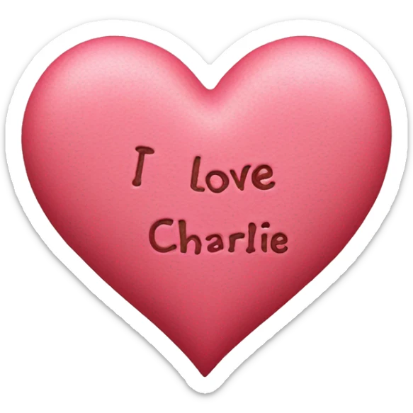 love heart with ‘i love charlie’ written in the middle of it  sticker