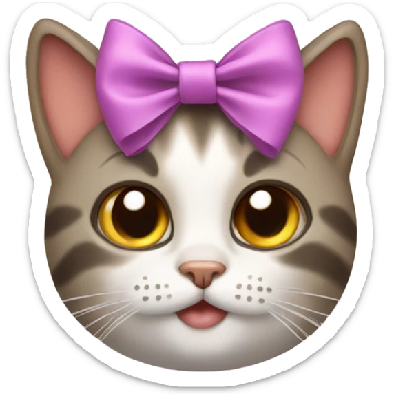 Cat with bow sticker