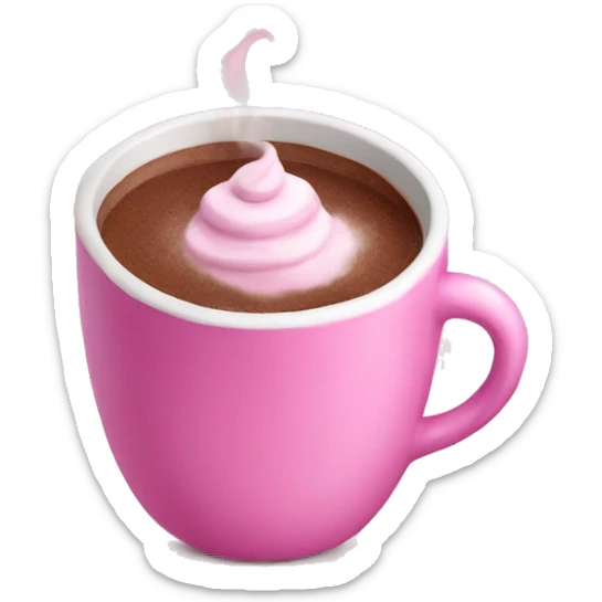 Pink hot chocolate sticker