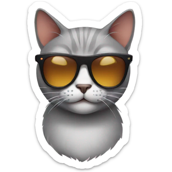 Cat with sunglasses sticker