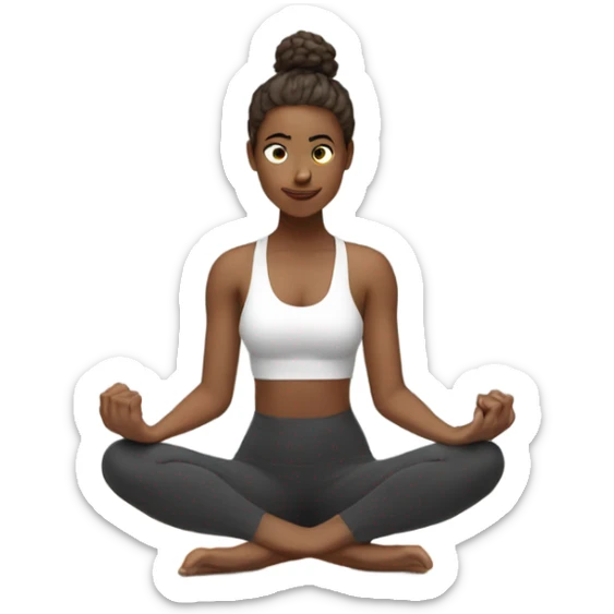 white young woman do pilates matwork and she feels all the emotions sticker