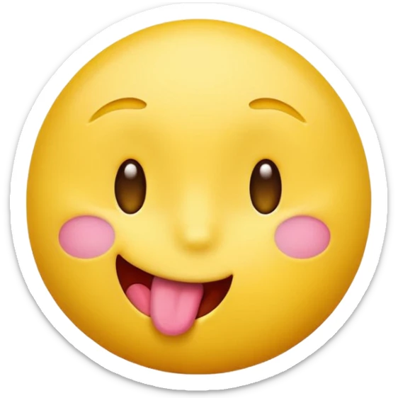 standard yellow emoji face leaning in for a kiss eyes rolled back tongue out playful sticker