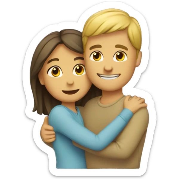 Couple hugging sticker