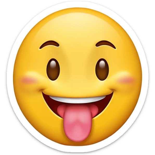 Tongue out emoji with peace sign infront of the tongue  sticker