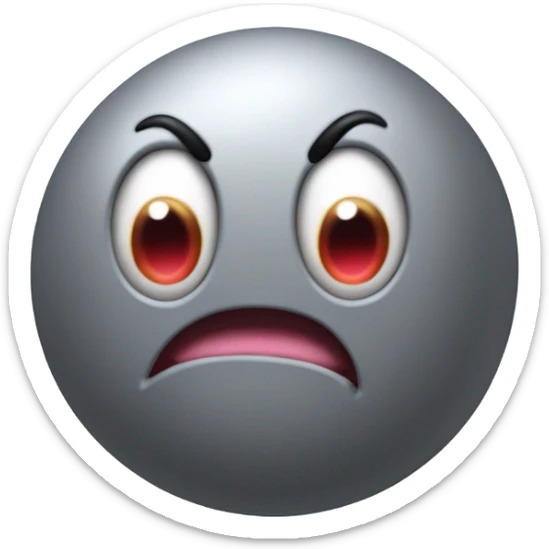 Metal cute mad Kirby Gray ball driving on 4 car wheels with mad eyebrows game sticker