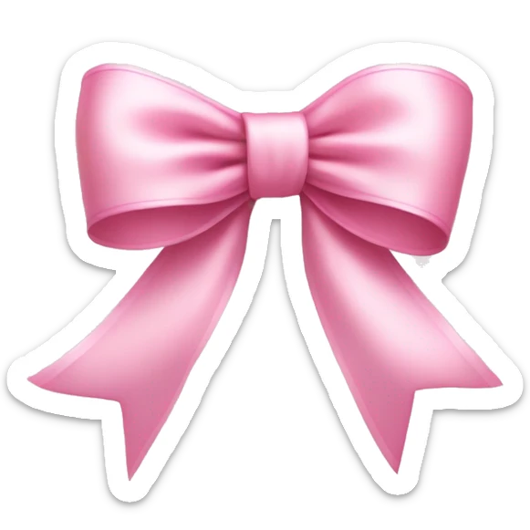 light pink ribbon bow sticker