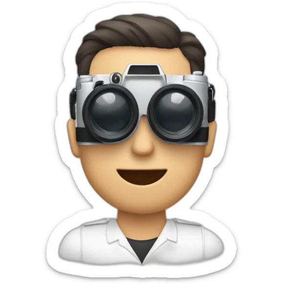 hombre rubio de piel blanca con una camara en la mano  sticker