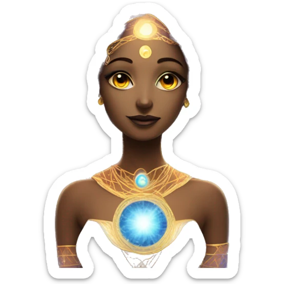 Pleiadian radiant glowing diva woman female third eye sticker