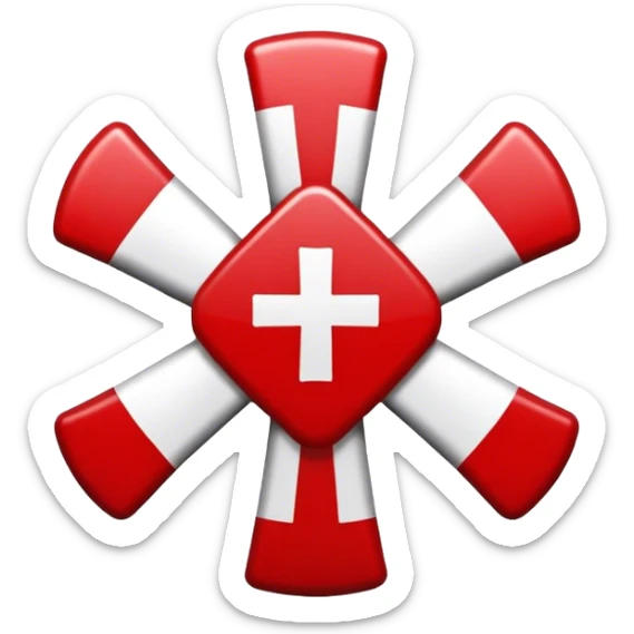 Emoji of the spanish empire flag ("Cruz de Borgoña") sticker