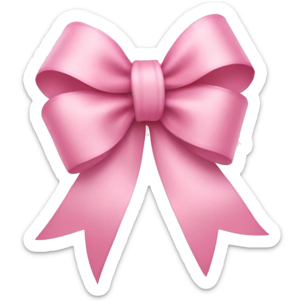 light pink ribbon bow sticker