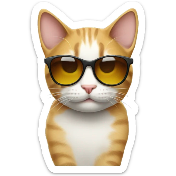 Cat with sunglasses sticker