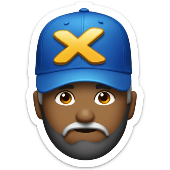 A blue cap with an x on top of it to signal stop the cap sticker