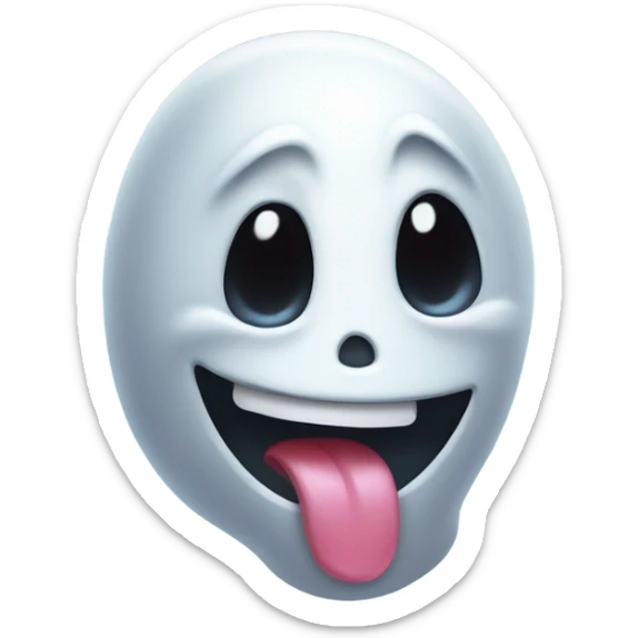 Ghost with tongue out sticker