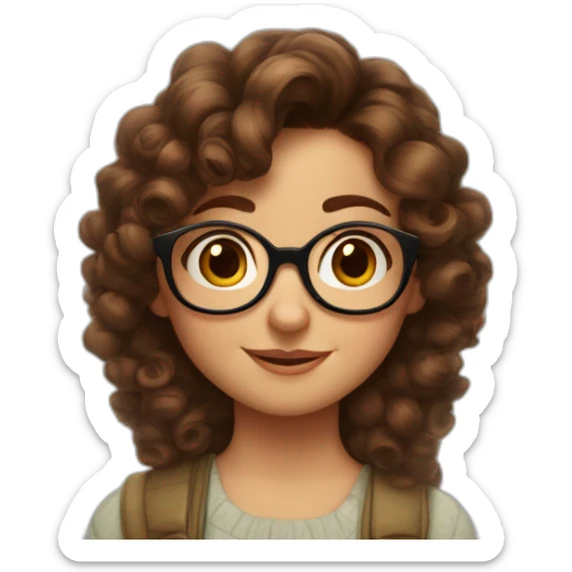 Disney Pixar Movie Poster Girl with a little curly brown hair, brown eyes and glasses sticker