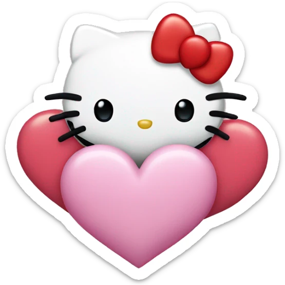 hello kitty with heart sticker