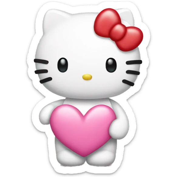 hello kitty with heart sticker
