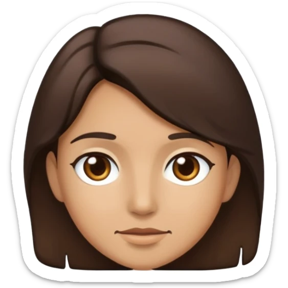 person with carmel skin and dark brown hair with brown eyes sticker