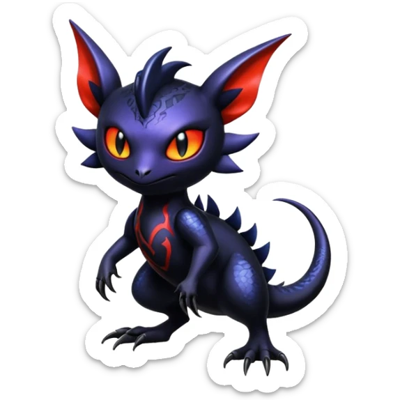 Shiny Epic Badass Gothic Noibat-Salandit-Litten-Hybrid sticker