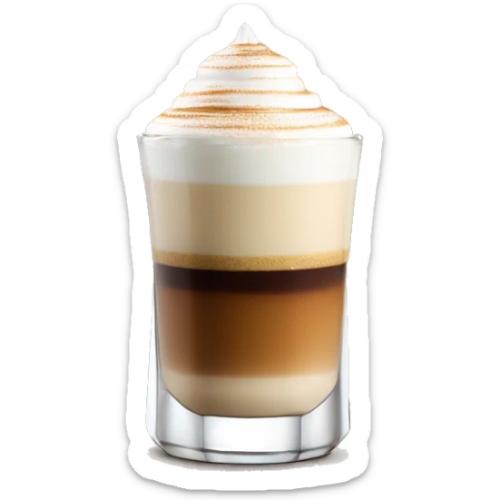 One Barraquito in a clear Glass with layers of condensed milk, liqor 43, Espresso and milk foam  sticker