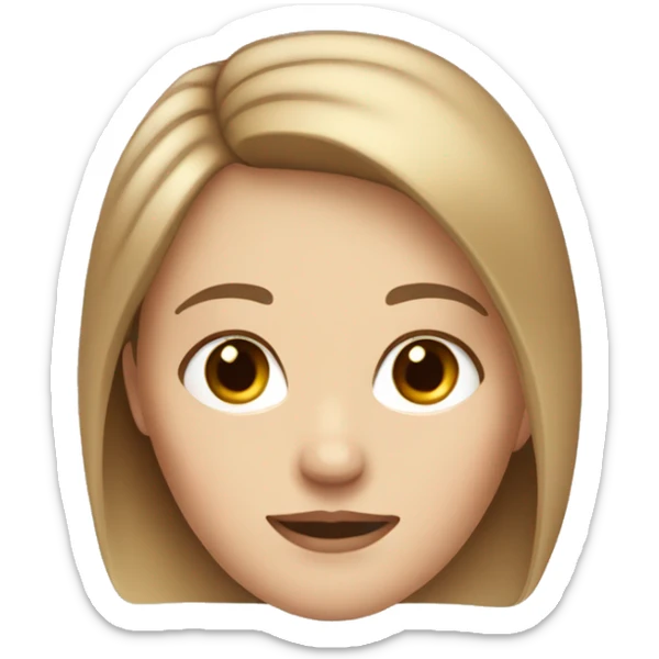 White girl with brown eyes v face and light brown hair sticker