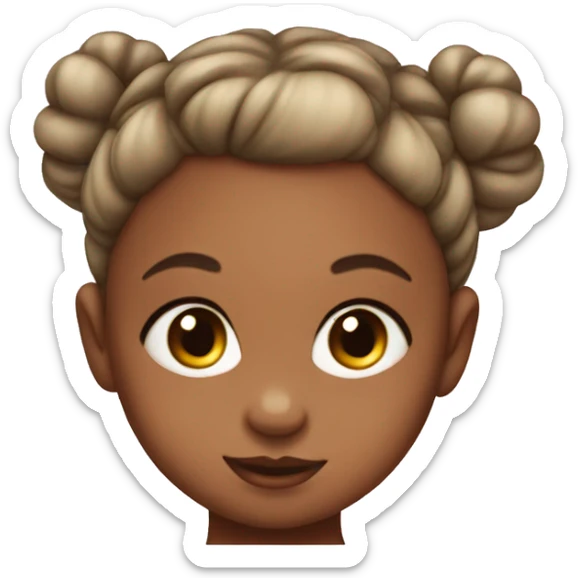 Baby girl with her hair tied up in a bun sticker
