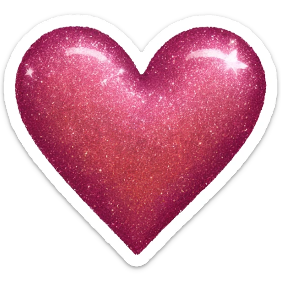 glitter heart sticker