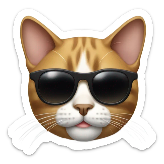 Cat with sunglasses sticker