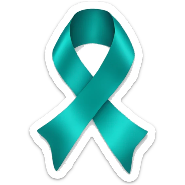 Teal ribbon sticker