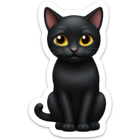 Black cat sticker