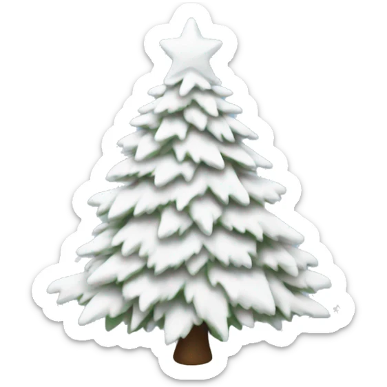 white christmas tree sticker