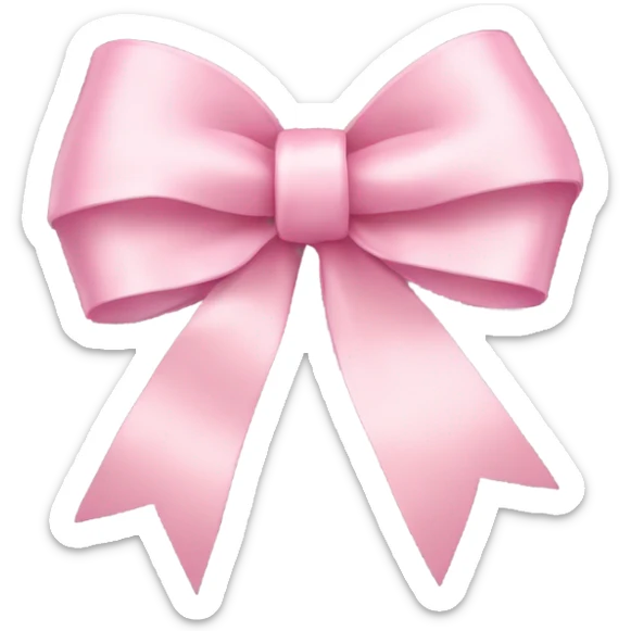 light pink ribbon bow sticker