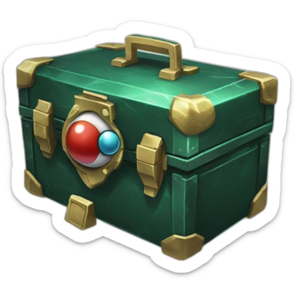 Pokemon Game LootCase Color DarkGreen Rich Treasure Legendary Epic Pokeballs Pokemons and Pokemon Items Inside this have Shiny Glow sticker