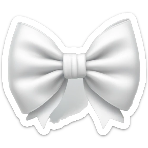 White bow on white bow sticker