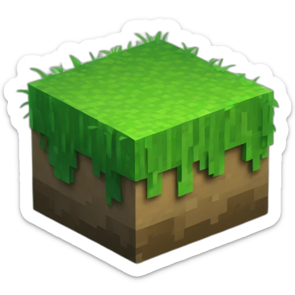 minecraft grass block sticker