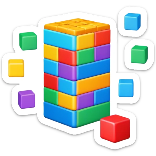 generate an emoji in apple style that represents the concept of "calendar tetris" where your calendar is so busy that finding a meeting slot is like playing tetris.

just use simple shapes/blocks to convey the idea
 sticker