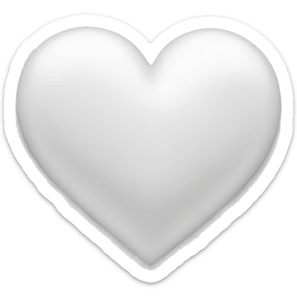 White heart  sticker
