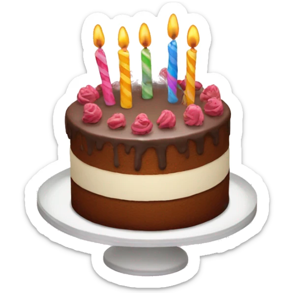 Birthday cake sticker