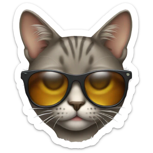 Cat with sunglasses sticker