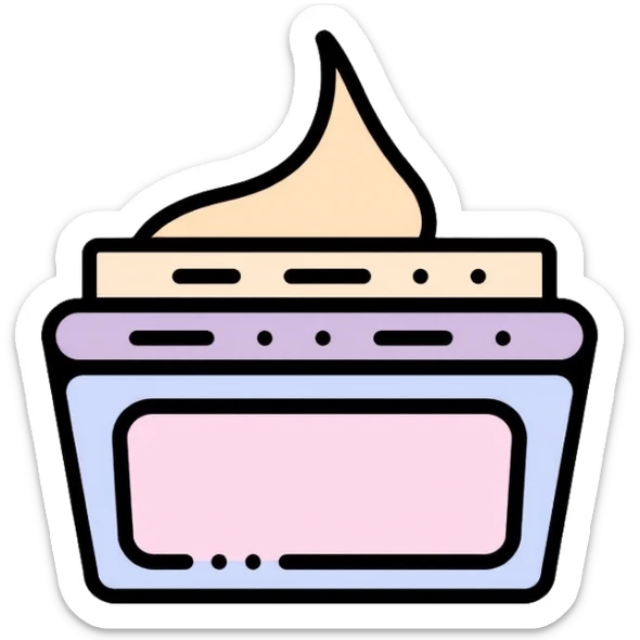 Facial moisturizer cream in jar, minimalist, rounded, soft pastel colors, no outline sticker