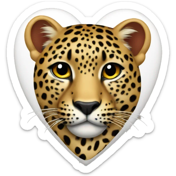 Leopard heart  sticker