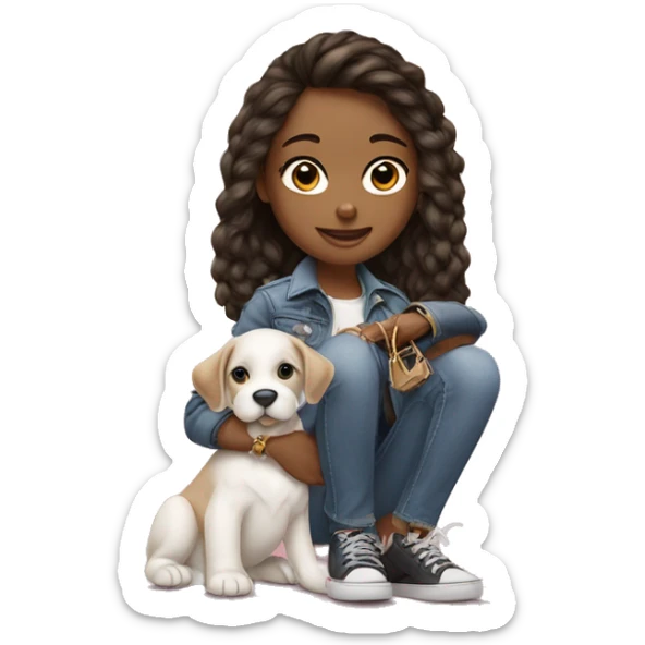 girl holding porsche keys a birkin and a puppy sticker