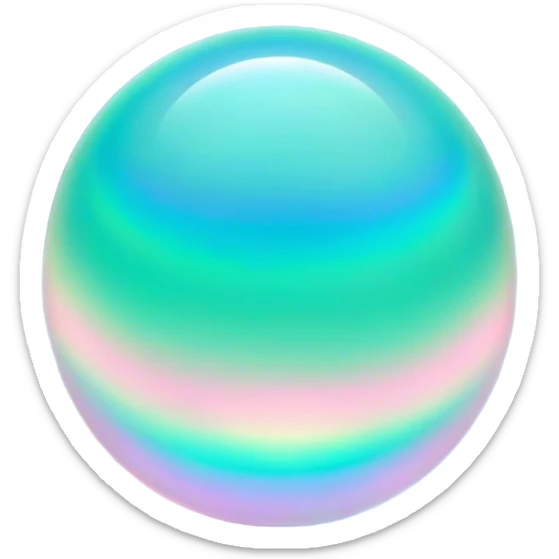 Cinematic Realistic Opal Emoji, Mystical and iridescent, with shifting colors of blue, green, and pink that dance across the smooth, milky surface. The gem’s unique play of light creates a mesmerizing, fluid effect, while a soft, glowing halo surrounds the stone. Soft glowing outline, capturing the essence of magic and mystery in a radiant opal. sticker